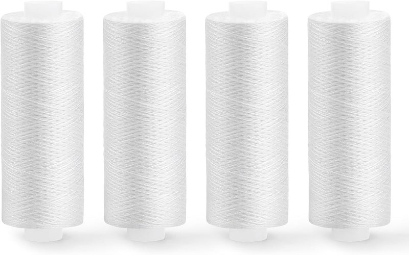 ZMAAGG Thread for Sewing, White Polyester Sewing Thread, 4 Rolls 200 Yards Per Roll All Purpose Sewing String for Sewing Machine, Hand Stitching, Embroidery - Image 1